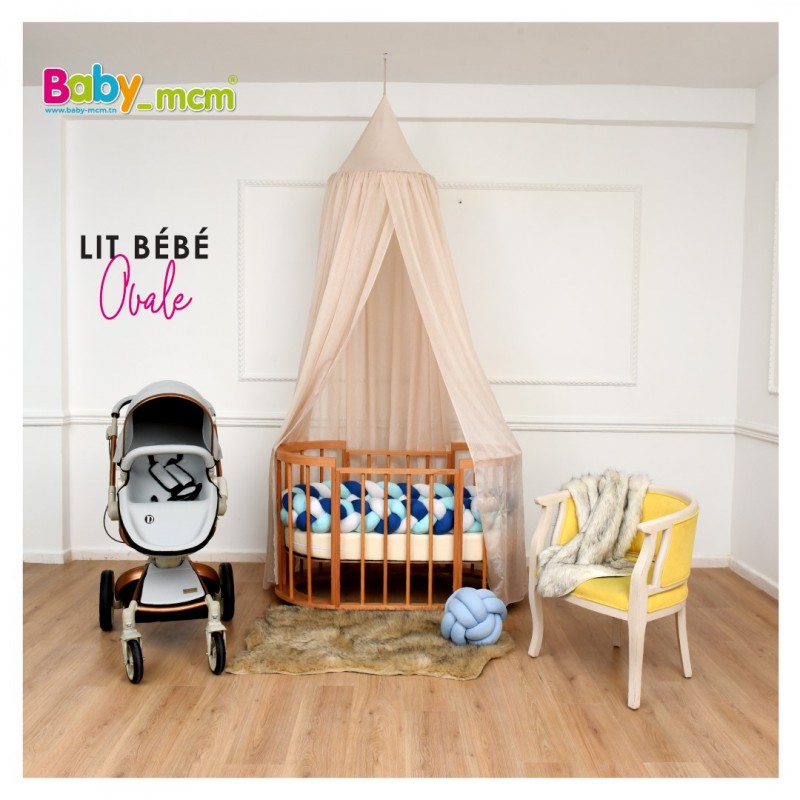 Lit Bebe Oval En Bois