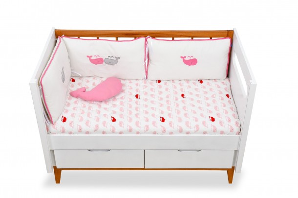 Tour de lit et couette Balane  rose