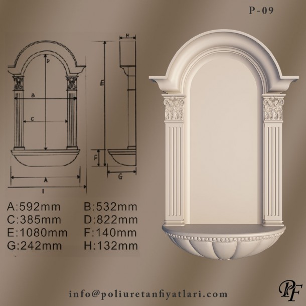 Modèles  de niches de salon en polyuréthane